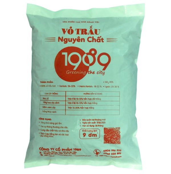 Giá thể trấu sống trộn đất trồng hoa kiểng và cây trồng